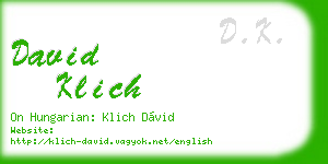 david klich business card